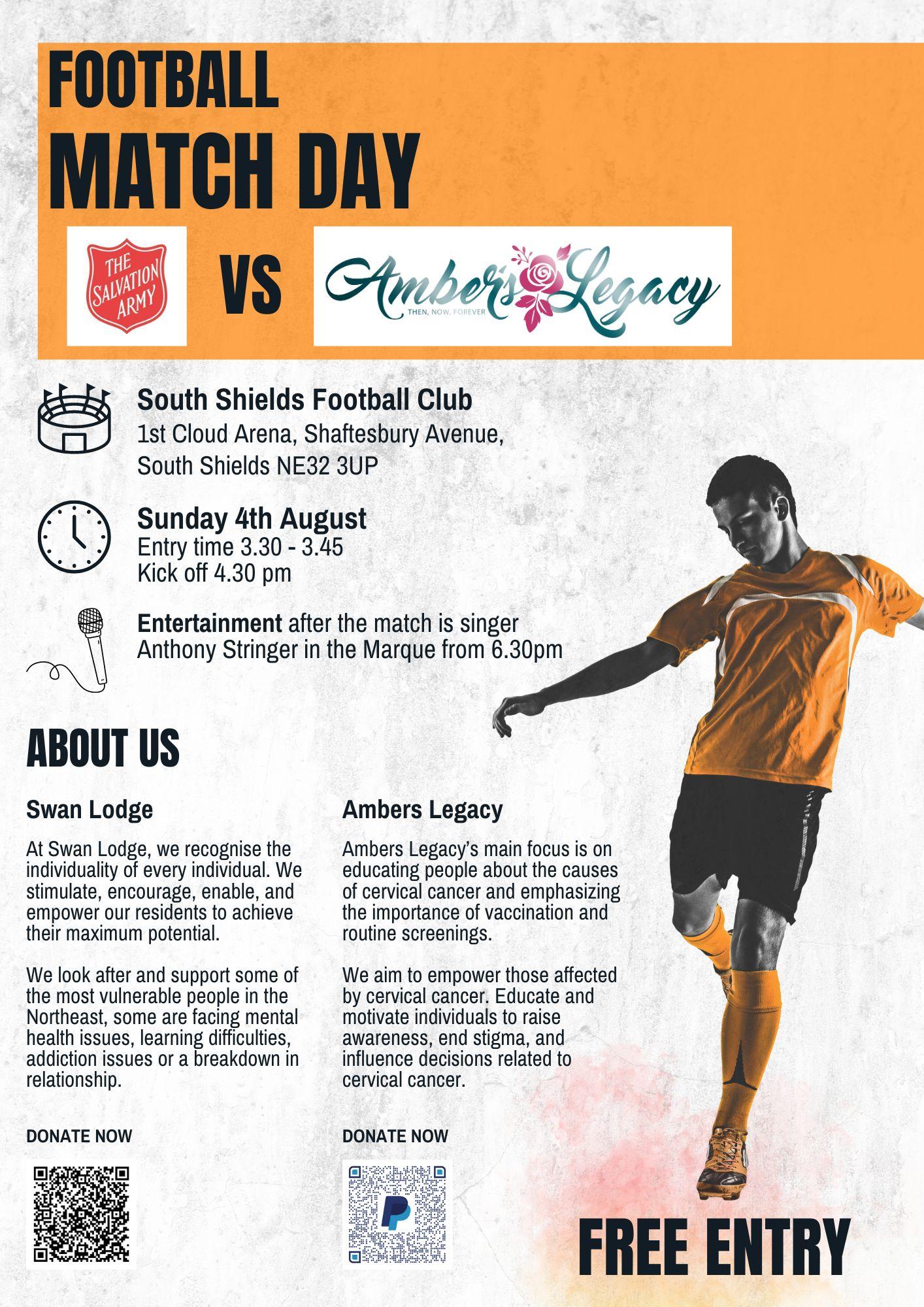 ⚽ Swan Lodge V Amber's Legacy Charity Football Match