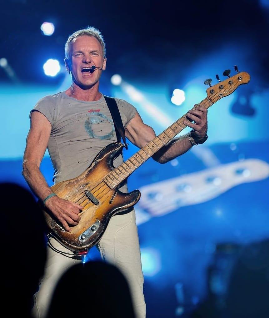 Sting Wears Ambers Legacy Bands!